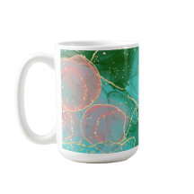 Pink, green, and teal alcohol ink