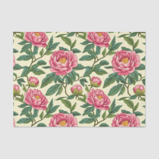 Pink, Green and Yellow Chinoiserie Floral Tissue Paper