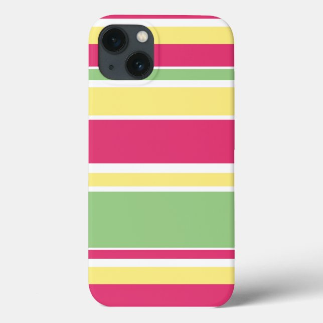 Pink, green and yellow stripes Case-Mate iPhone ca Case (Back)