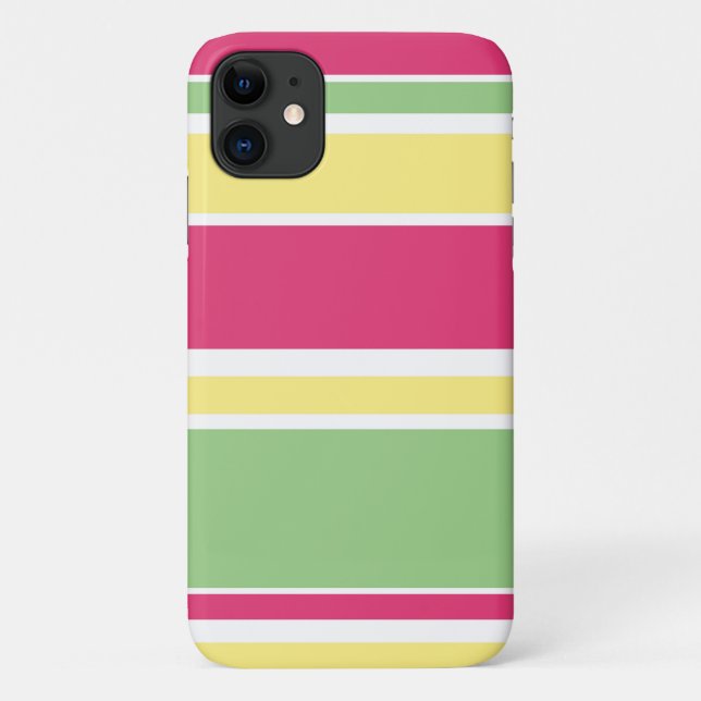 Pink, green and yellow stripes Case-Mate iPhone case (Back)
