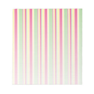 Pink, green and yellow stripes notepad