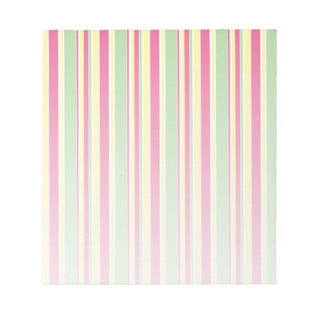Pink, green and yellow stripes notepad (Front)