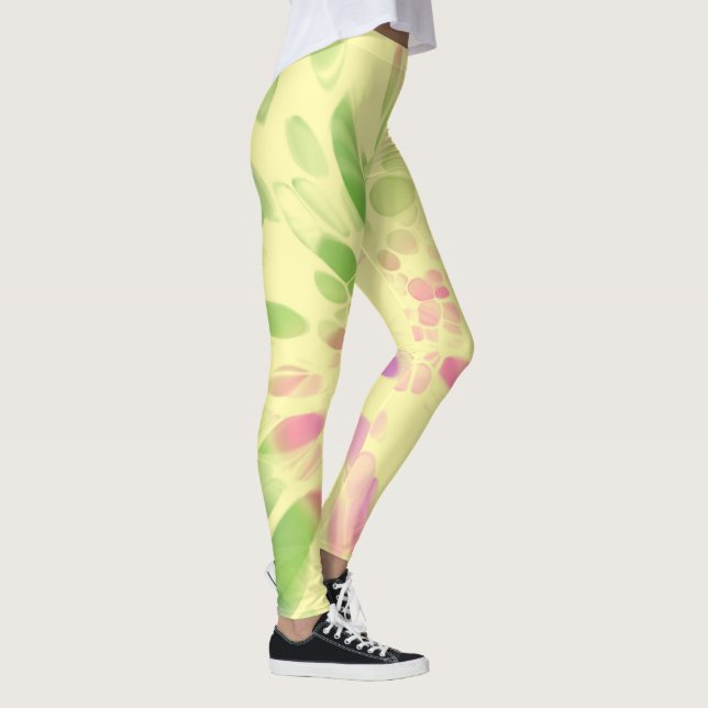 pink green and yellow tie dye leggings (Right)