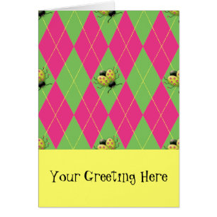 Pink & Green Argyle Ladybug