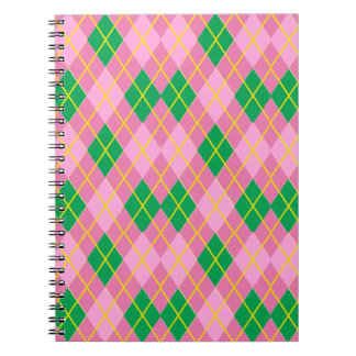 Pink & Green Argyle Notebook