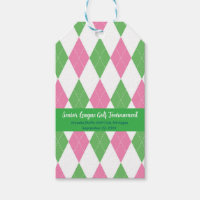 Pink & Green Argyle Pattern - Gift Tag
