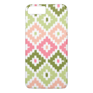 Pink Green Aztec Tribal Print Ikat Diamond Pattern iPhone 8 Plus/7 Plus Case
