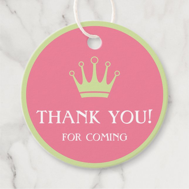 Pink Green Baby Shower Favour Tags (Front)