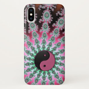 Pink Green Black Fractal Yin-Yang iPhone X Case