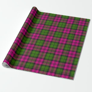 Pink Green Blackwatch Campbell Tartan Plaid Wrapping Paper