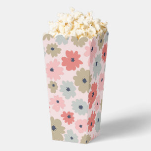 Pink Green & Blue Floral Popcorn Party Favour Box