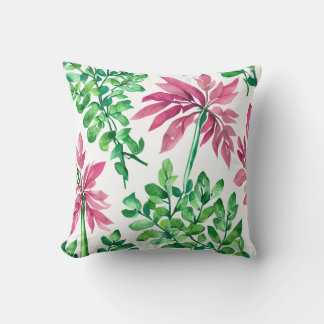 Pink & Green Botanical Cushion