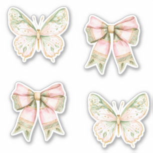 Pink Green Butterflies Wedding  