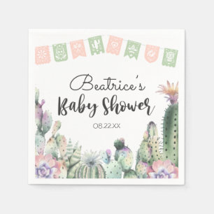 Pink Green Cactus Taco Bout A Baby Shower RSVP Napkin