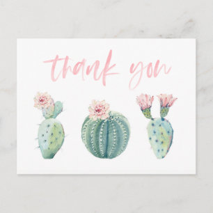 Pink Green Cactus Thank You Card for Bachelorette
