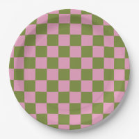 Pink Green Chequered Gingham Pattern