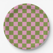 Pink Green Chequered Gingham Pattern