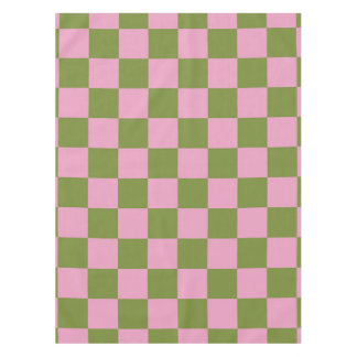 Pink Green Chequered Gingham Pattern Tablecloth
