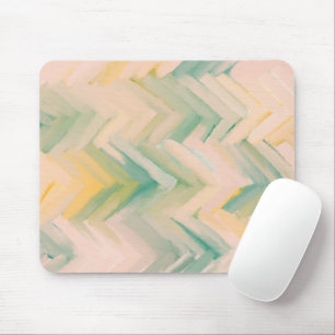 Pink green chevron. Modern abstract geometric line Mouse Pad