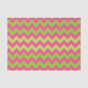Pink green chevron pattern tissue paper