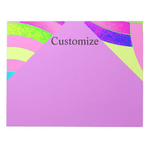 pink/green chic modern curved chevrons notepad