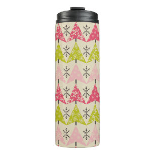 Pink & green Christmas trees Thermal Tumbler
