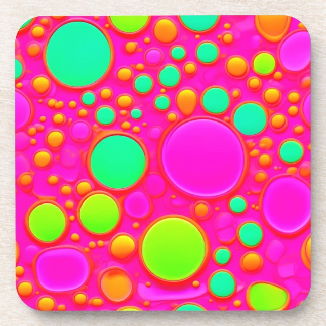 Pink & Green Circles Coaster (Front)