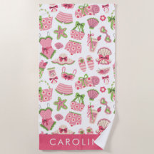 Pink & Green Coquette Summer Beach Vacation