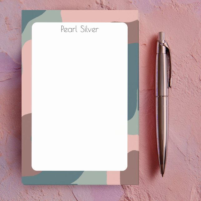 Pink Green Curve CUSTOM Chic Monogram Personalised Post-it Notes (Pink Green Curve CUSTOM Chic Monogram Personalized Post-it Notes
)