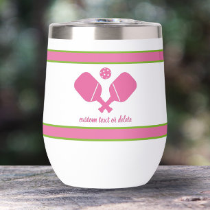 Pink Green Custom Text Personalised Pickleball