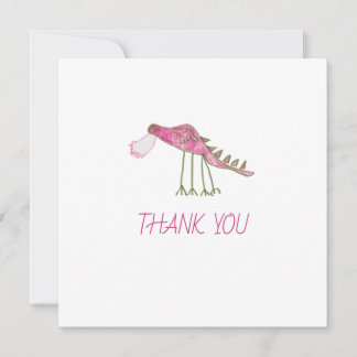 Pink & Green Dragon Thank You Card