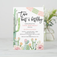 Pink Green Fiesta Taco Bout A Birthday Invitation