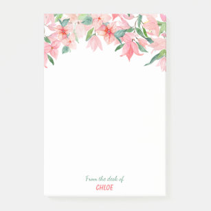 Pink Green Floral Border Post-it Notes