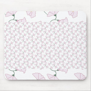 Pink Green Floral Vines Flowers Mouse Pads