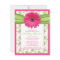 Pink Green Gerbera Daisy Baby Shower Invitation