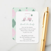 Pink Green Golf Cart Baby Shower Bring A Book 