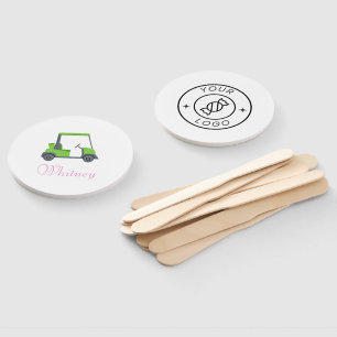  Pink Green Golf Cart Personalised  funny Hand Fan