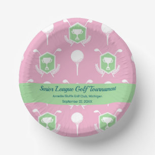 Pink & Green - Golf League Party Plate