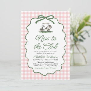 Pink Green Golf New to the Club Bridal Shower Invitation