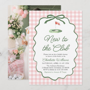 Pink Green Golf New to the Club Bridal Shower Invitation