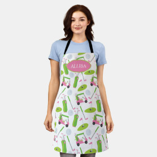 Pink & Green Golf Personalised Apron