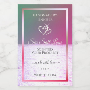 Pink Green Gradient Ocean Product Packaging Labels