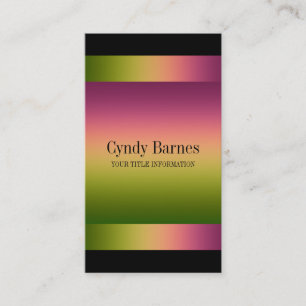 Pink Green Gradient on Black Business Card
