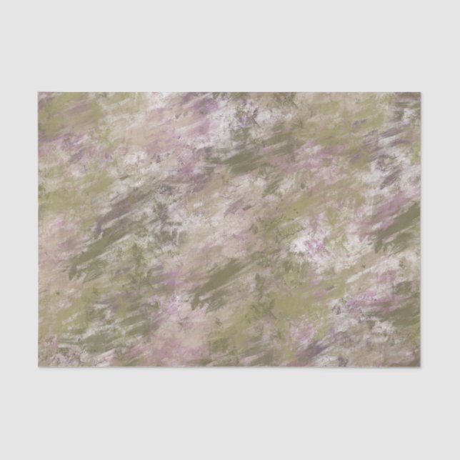 Pink Green Grunge Abstract Tissue Paper (Front)