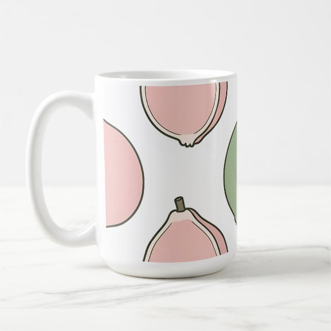 Pink Green Guava Pattern Coffee Mug (Left)