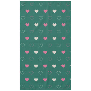 Pink & Green Heart Seamless Pattern Cute Minimal Tablecloth