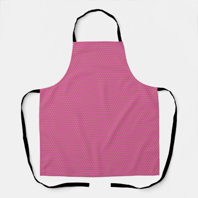 Pink Green Hexagon Pattern Apron (Front)