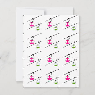 Pink & green holiday card
