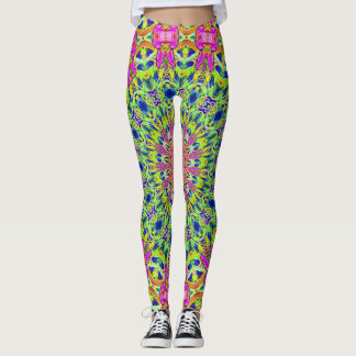 Pink/Green Kaleidoscope Burst Leggings