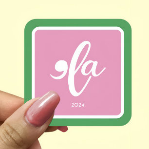 Pink Green Kamala 2024 Say Her Name  Square Sticker